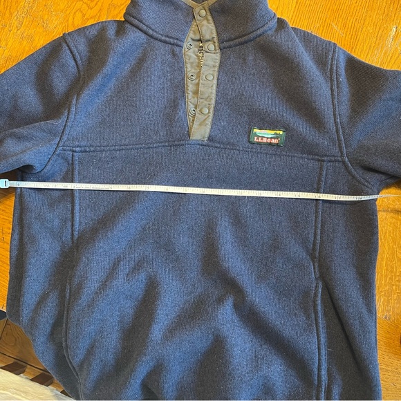 L.L. Bean Men's Deep Blue Zip Up Sweater - Picture 5 of 11